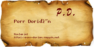 Porr Dorián névjegykártya